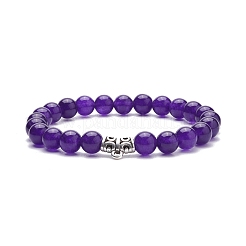 7Pcs 7 Color Natural Malaysia Jade(Dyed) Stretch Bracelets Set with Alloy Hangers&nbsp;BJEW-JB08133
