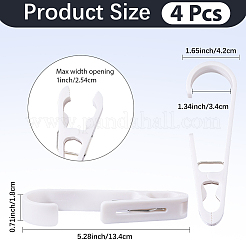 プラスチック製の洋服クリップフック4個  フック付き洗濯ばさみ  ホワイト  134x42x18mm&nbsp;AJEW-CN0006-34C