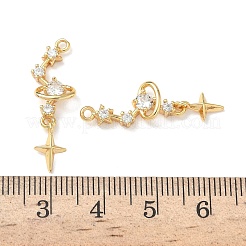 Brass Micro Pave Cubic Zirconia Pendants&nbsp;KK-Z136-05G-01