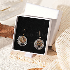 Two Tone Brass Dangle Earrings&nbsp;WG7446F-01