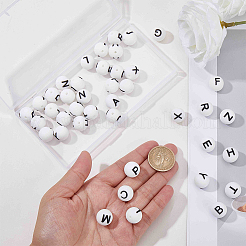 シリコンビーズ2セット  26文字で丸める  a～zの文字  15mm  穴：2mm  26個/セット&nbsp;SIL-SC0003-04