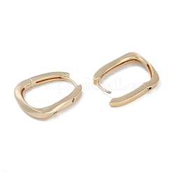 クリアキュービックジルコニアフープピアス  女性のための真鍮のアクセサリー  18KGP本金メッキ  21.5x3mm&nbsp;EJEW-L292-015G