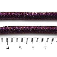 電気めっき合成非磁性ヘマタイト ビーズ 連売り  ウェーブディスク  パープルメッキ  6x1mm  穴：0.9mm  約364個/連  15.75''（40センチメートル）&nbsp;G-B132-A01-01G