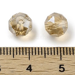 丸いガラスビーズを電気メッキする  パール光沢メッキ  多面カット  バリーウッド  8mm  穴：1.4mm&nbsp;EGLA-A043-01-PL02