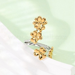 304 Stainless Steel Open Cuff Rings for Women&nbsp;RJEW-K321-03C