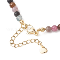 Round Natural Multicolor Tourmaline Graduated Beaded Necklaces&nbsp;NJEW-JN05952-02