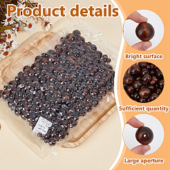 350Pcs 9 Styles Wood Large Hole European Beads&nbsp;WOOD-OC0003-79