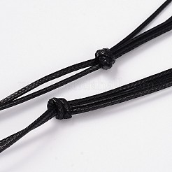 (ジュエリーパーティー工場販売)三角溶岩石ペンダントネックレス  ワックスコットンコード付き  ロージーブラウン  18.1インチ〜31.4インチ&nbsp;NJEW-D205-03