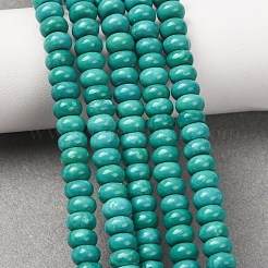 天然マグネサイトビーズ連売り  ロンデル  染め＆加熱  6.5x4mm  穴：1mm  約101個/連  15.7インチ（400mm）。&nbsp;G-G915-08