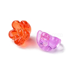 100個4スタイルの透明アクリルビーズ  花  ミックスカラー  9~12.5x9.5~13x2.5~7mm  穴：1.5~2mm  25個/スタイル&nbsp;TACR-FS0001-45