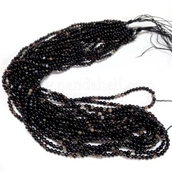 ナチュラルブラックオニキスビーズ連売り  グレードAB  ラウンド  染め＆加熱  ブラック  8mm  穴：1mm  約50個/連  15インチ&nbsp;X-G-H1567-8MM