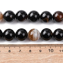 Natural Black Agate Beads Strands&nbsp;G-H343-D02-12mm