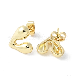 Rack Plating Brass Heart Stud Earrings for Women&nbsp;EJEW-Q780-11G