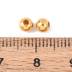 真鍮ビーズ  ラウンド  ラックめっき  長持ちメッキ  カドミウムフリー＆鉛フリー  24KGP本金メッキ  4mm  穴：1.4mm&nbsp;KK-C157-01B-G