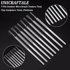 ステンレススチール粘土陶器彫刻羽根ワイヤーテクスチャツール8個  ステンレス鋼色  13.5x0.6cm&nbsp;DIY-UN0003-25