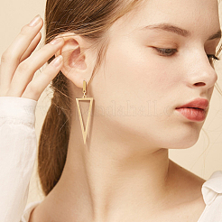 3 Pairs 3 Colors Alloy Hollow Out Triangle Dangle Stud Earrings for Women&nbsp;EJEW-AN0003-03