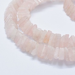 天然石ローズクォーツビーズ連売り  三角形  9~10.5x10.5~12.5x2.8~3.5mm  穴：1mm  約124~131個/連  15.5~15.9インチ（39.5~40.5cm）&nbsp;G-F631-J02