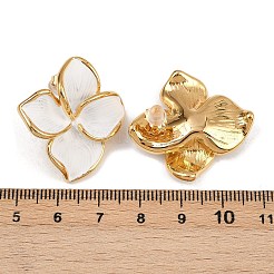 304 Stainless Steel Enamel Flower Stud Earrings&nbsp;LS-EJEW-A138-02G
