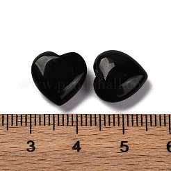 ガラスビーズ  片穴  ハート  ブラック  12x12x5mm  穴：1.2mm&nbsp;GLAA-Z008-01