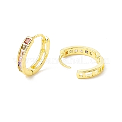 Colorful Cubic Zirconia Hoop Earrings&nbsp;EJEW-H086-09G