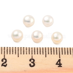 グレード6a 天然養殖淡水真珠ビーズ  片穴  半円形ビーズ  ホワイト  4.5~5x3.5mm  穴：1mm&nbsp;PEAR-N018-6A-4550A