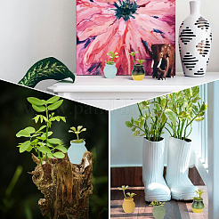 磁器の花瓶、ミニチュア植木鉢、装飾品  小道具の装飾を装ったマイクロランドスケープガーデンドールハウスアクセサリー  ミックスカラー  20.5~21.5x22.5~23.5mm  内径：10.5~11.5mm&nbsp;AJEW-GF0014-03