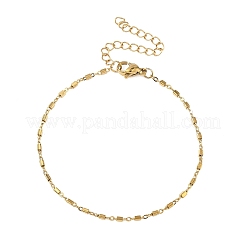 Women's 304 Stainless Steel Cuboid Link Chains Bracelets&nbsp;BJEW-G790-04G