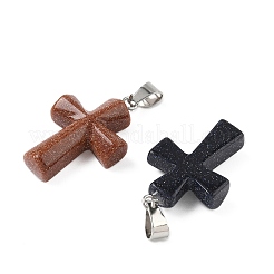 Natural & Synthetic Mixed Stone Cross Pendants&nbsp;G-M454-02