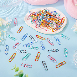 ゼブラ柄の鉄製＆プラスチック製ペーパークリップ100個  ミックスカラー  32.5~33x9x1mm&nbsp;IFIN-TA0001-75A