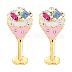 Zinc Alloy Enamel Stud Earrings&nbsp;EJEW-Z088-03G-01