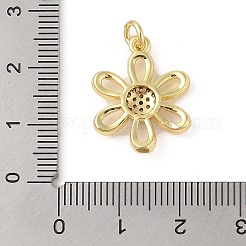 Brass Micro Pave Clear Cubic Zirconia Pendants&nbsp;ZIRC-P121-05B-G