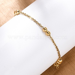 304 Stainless Steel Rope Chain Bracelets for Women&nbsp;BJEW-C094-06G