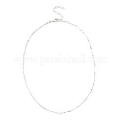 Brass Bar Link Chain & 304 Stainless Steel Cable Chain Necklaces for Women&nbsp;NJEW-JN05547-03