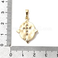 Brass Micro Pave Cubic Zirconia Pendants&nbsp;KK-H089-33G-01