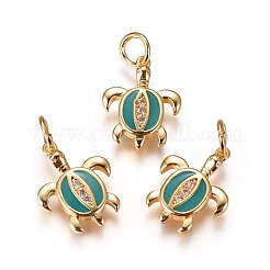 Brass Enamel Pendants&nbsp;ZIRC-I026-03G