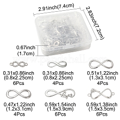 30Pcs 6 Styles Tibetan Style Alloy Infinity with Hope Connector Charms&nbsp;TIBE-FS0003-26