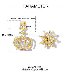 Brass Pave Clear Cubic Zirconia Pendants&nbsp;CU-OY001-10G
