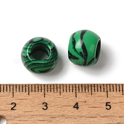 合成マラカイトヨーロッパビーズ  大穴ビーズ  ロンデル  12~12.5x9~10.5mm  穴：5.5~6mm&nbsp;G-N342-03B