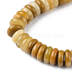 天然石トパーズ翡翠ビーズ連売り  ヒシビーズ  ディスク  12x3.5~4mm  穴：1.4mm  約51個/連  7.48~8.19インチ（19~20.8cm）&nbsp;G-F743-01G-01