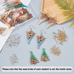 DIY Wood Dangle Earring Making Kits&nbsp;DIY-OC0006-37