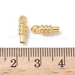 真鍮製チャーム  鉛フリー＆カドミウムフリー  24KGP本金メッキ  12x4.5mm  穴：2.5mmと1.8mm&nbsp;KK-H083-14A-G