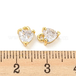 Rack Plating Brass Micro Pave Cubic Zirconia Charms&nbsp;KK-C038-08G