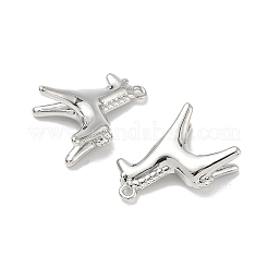 真鍮チャーム  馬のチャーム  プラチナメッキ  18x13.5x6.5mm  穴：1.2mm&nbsp;KK-L254-09P