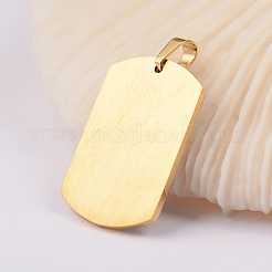 304ステンレススチールエナメルペンダント  長方形  アンティーク黄金  40x21.5x2mm  穴：5x6.5mm&nbsp;STAS-O075-02AG