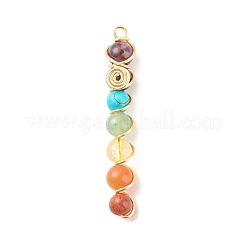 Chakra Natural & Synthetic Gemstone Copper Wire Wrapped Big Pendants&nbsp;PALLOY-JF01622
