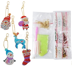 Christmas Theme DIY Diamond Painting Keychain Kits&nbsp;XMAS-PW0001-115