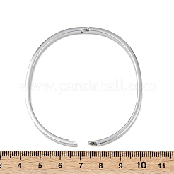 男性用ステンレススチールバングル201個  ステンレス鋼色  1/8インチ（0.4cm）  内径：2-3/8x2インチ（6x5cm）&nbsp;BJEW-B138-02P