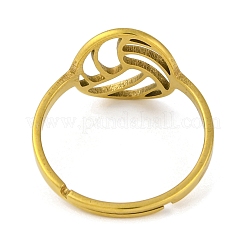 201ステンレススチール製調節可能な女性用リング  動物/メモ/サッカー  サッカー  12.5mm  内径：18mm&nbsp;RJEW-D082-01G
