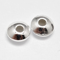 925スターリングシルバースペーサービーズ  ソーサービーズ  銀  8x4mm  穴：2.5mm&nbsp;X-STER-F019-03D