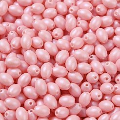 焼付塗装ガラスシードビーズ  オーバル  パールピンク  5x3.5mm  穴：0.8mm  約5000個/ポンド&nbsp;SEED-C004-04D